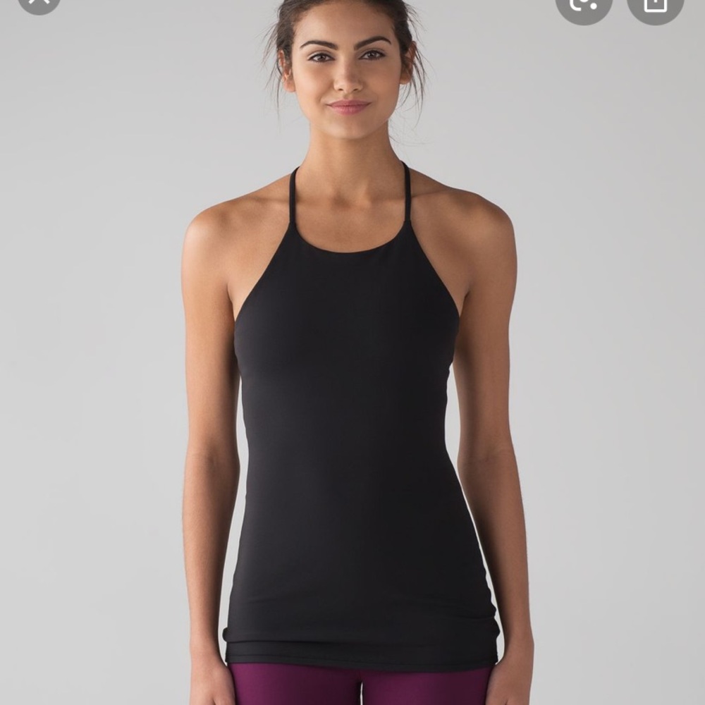 Lululemon Size 6 black sun setter tank top